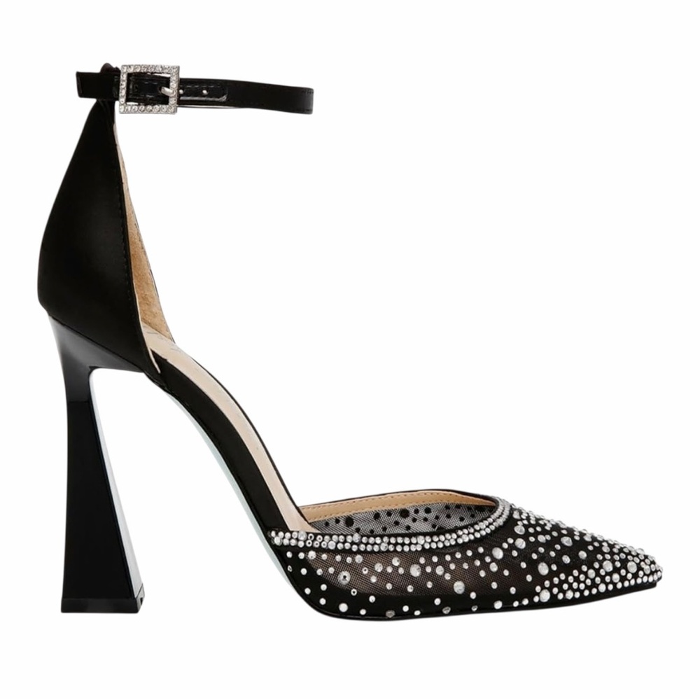 Betsey Johnson/Black/ Women's Viola Rhinestone Mesh Evening Pumps/Size: 10